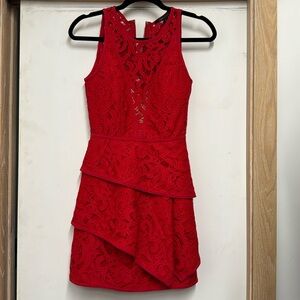 BCBG lace tiered mini dress.